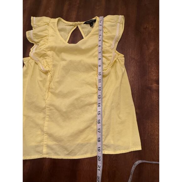 Banana Republic Women's Lemon Yellow Embroidered Short Sleeve Boho Blouse XS - Picture 6 of 6